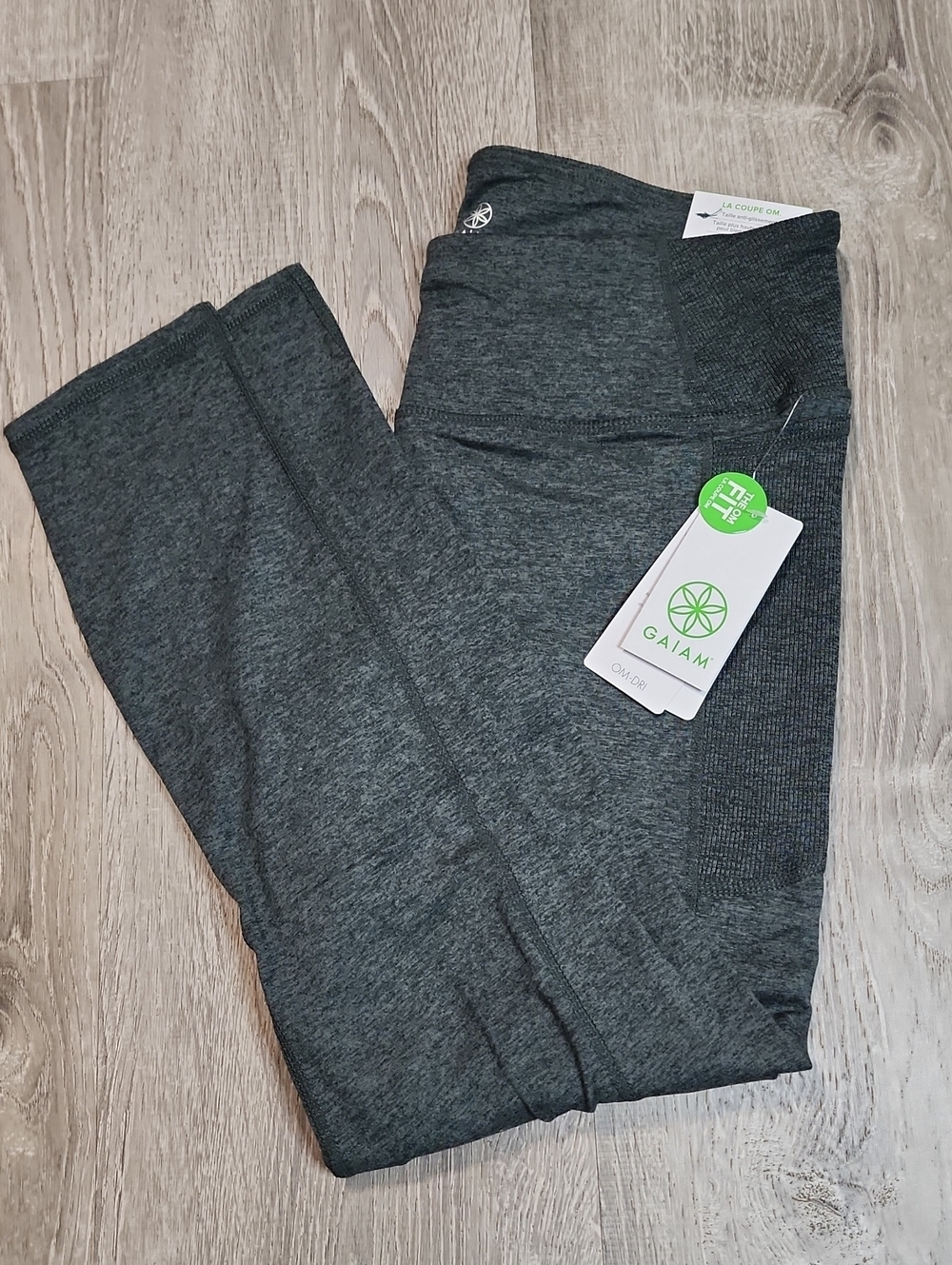 GAIAM The Om Fit Om-Dri Momentum Marled Rib Legging In Urban Chic Heather Size L